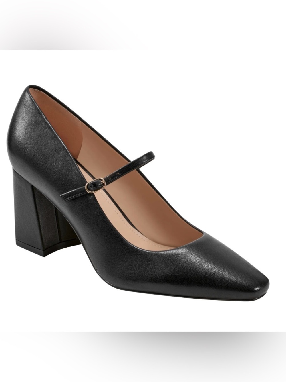 Marc Fisher Vanderly Black Mary Jane Block Heel Pump Size 7